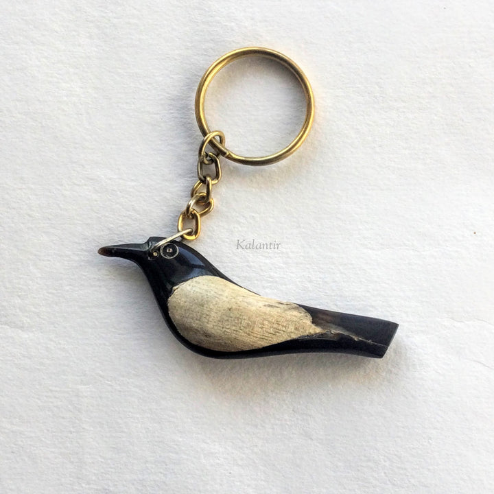 B&W Bird Keychain & Whistle