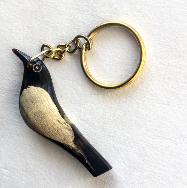 B&W Bird Keychain & Whistle