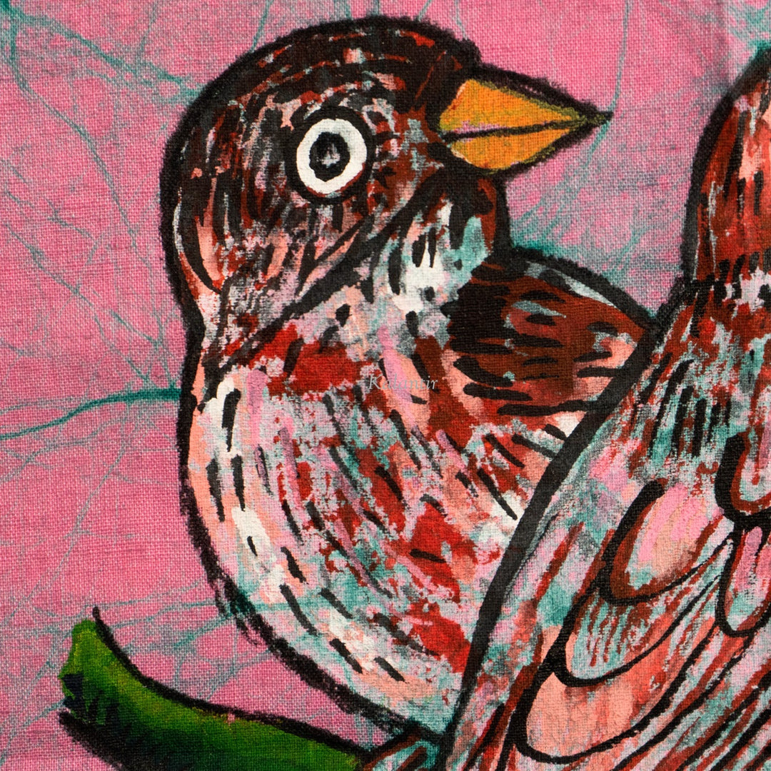 Loving Birds Batik Painting