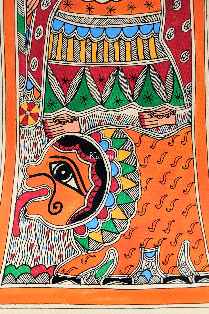देवी दुर्गा मधुबनी पेंटिंग