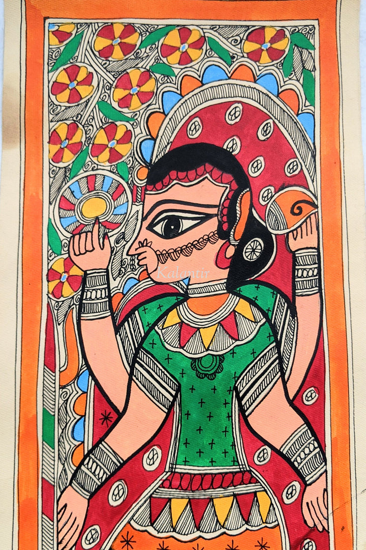 Goddess Durga Madhubani Painting
