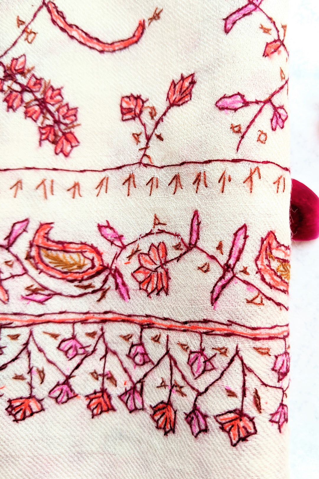 Original Authentic Off-White Pashmina Sheep Wool Blend Shawl