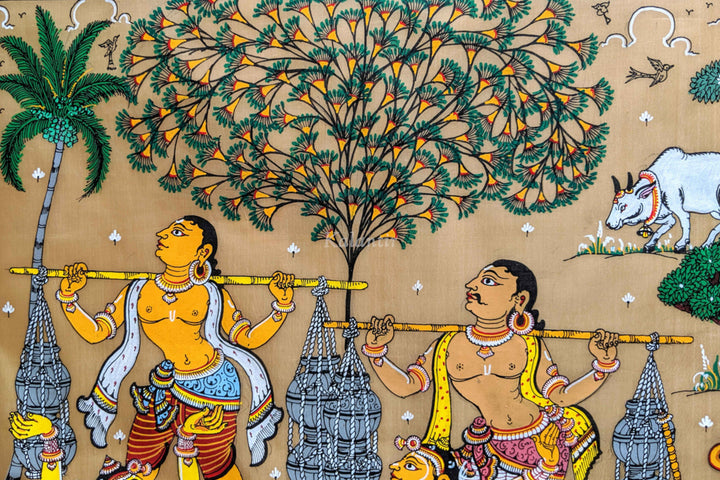 Detailed view of the Pattachitra Painting from Orissa