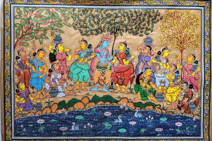 Full View of  Ras leela Pattachitra Painting
