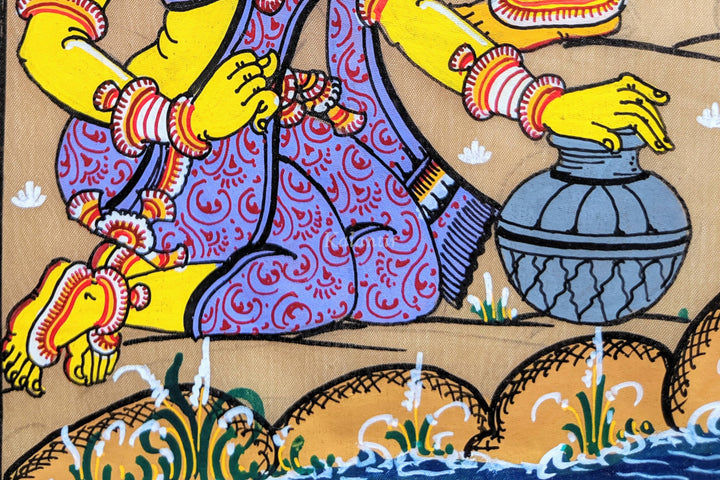 Detailed & Closer View of the Ras leela Pattachitra Painting