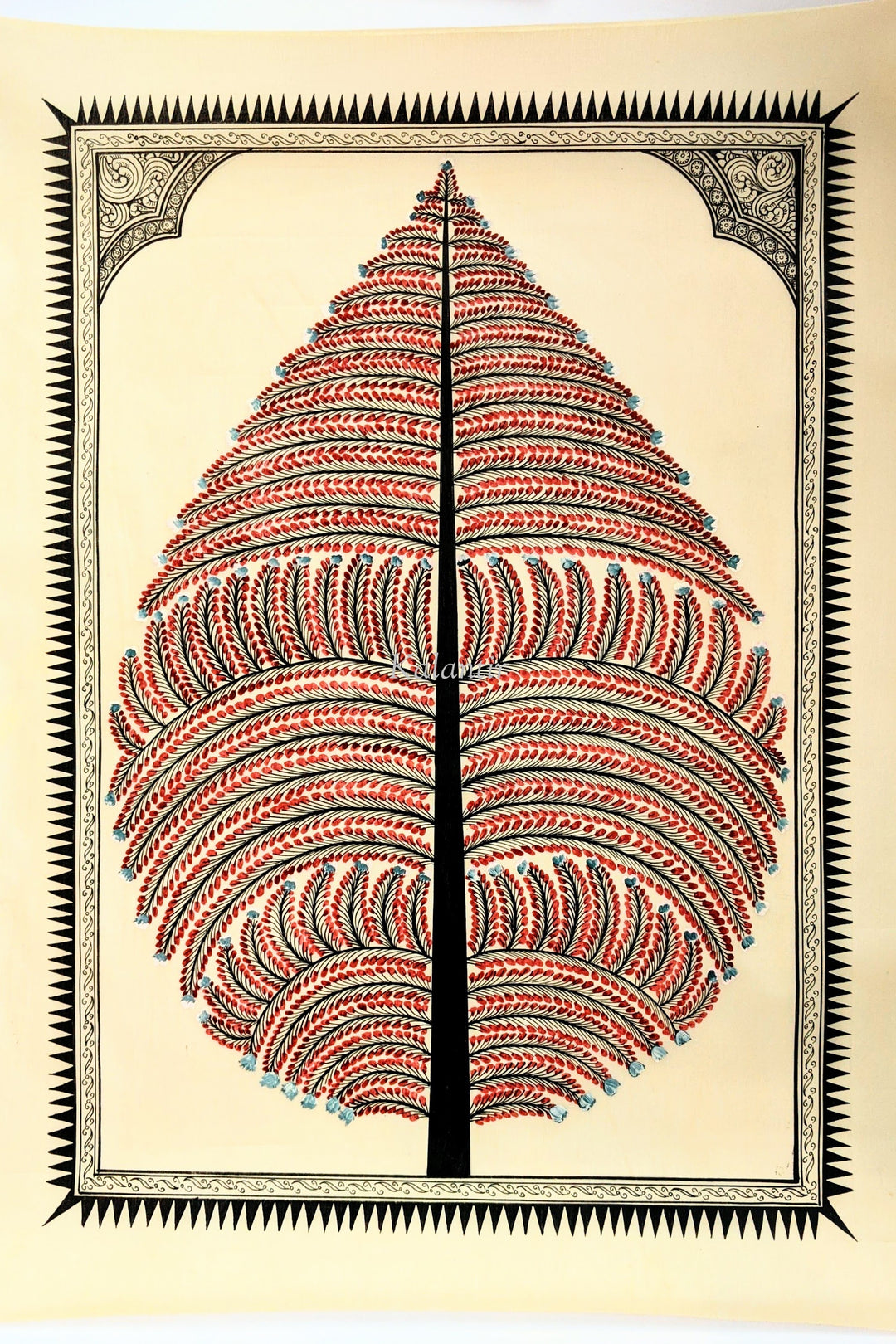 Tree of Life Saura Art in Red
