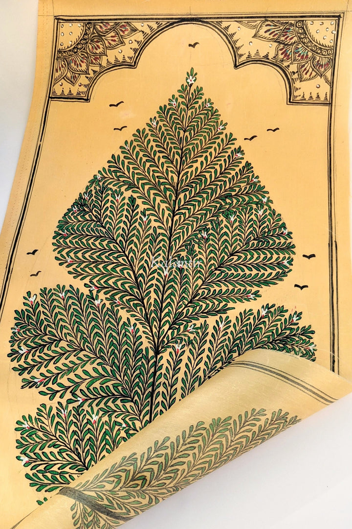 Tree of Life Saura Painting in Green